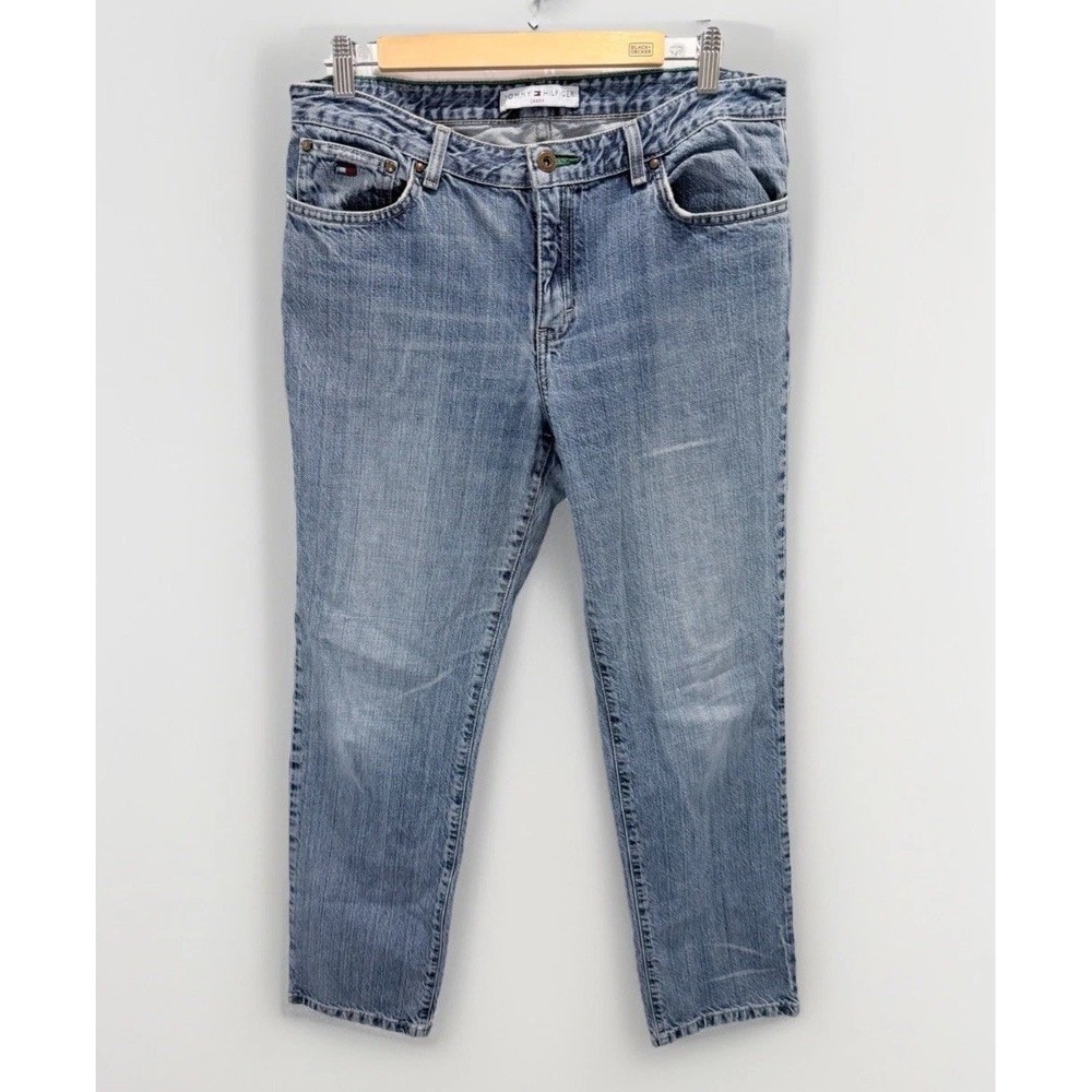 Tommy Hilfiger Supelo Skinny Jeans Womens Size 12 Light Blue Scratch Wash